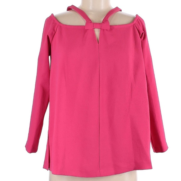 W by Worth Collection Vintage Barbie Pink Cold Shoulder Bow Neck Blouse Size 6 - Picture 1 of 5